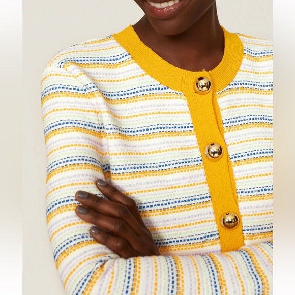 Milly Jackets & Blazers - Milly Striped Tweed Cardigan size M Preowned